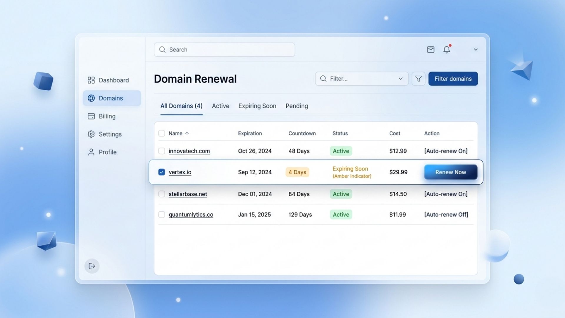 Domain Name Renewal