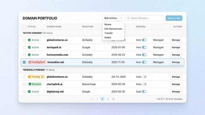 Domain Portfolio Management